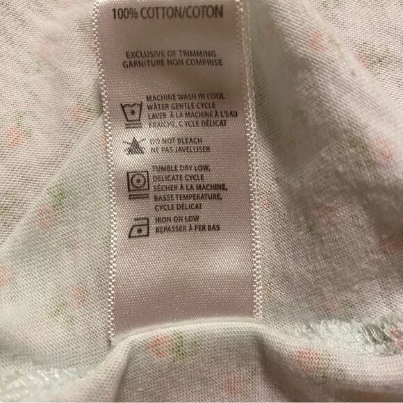 Vanity fair size medium two piece mint green with pink rose detail pajama set - Picture 9 of 15